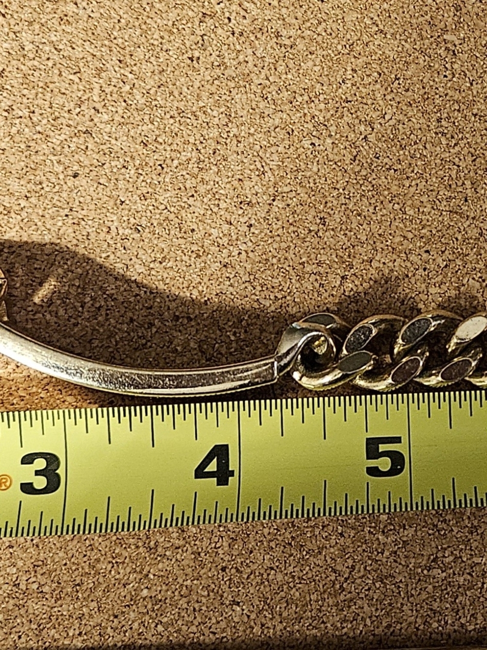 Vintage gold-tone curb-link ID bracelet signed SWANK on the Back identification - Picture 6 of 6
